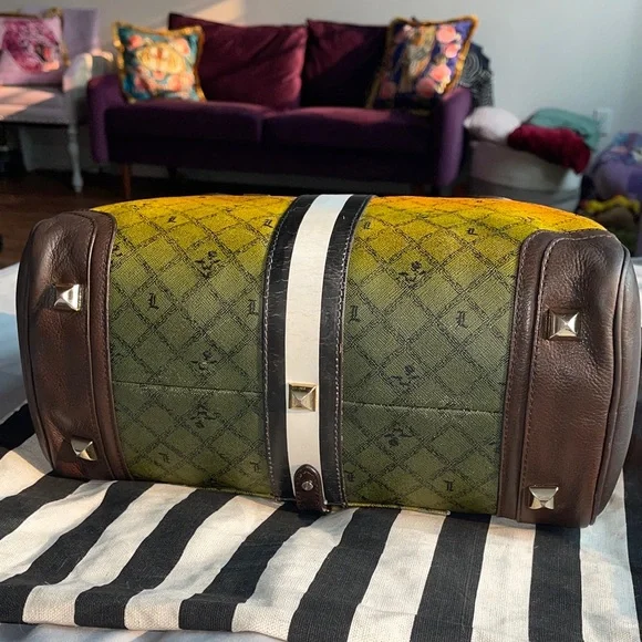 Sale 🔥 L.A.M.B. Green Red Yellow Gradient Handbag. Rasta Bag by Gwen Stefani. - Picture 10 of 11